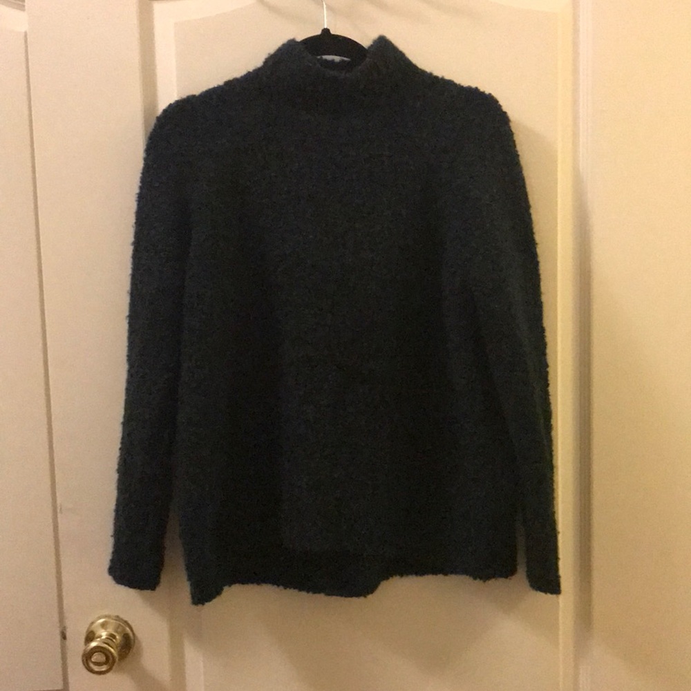 Green fuzzy turtleneck